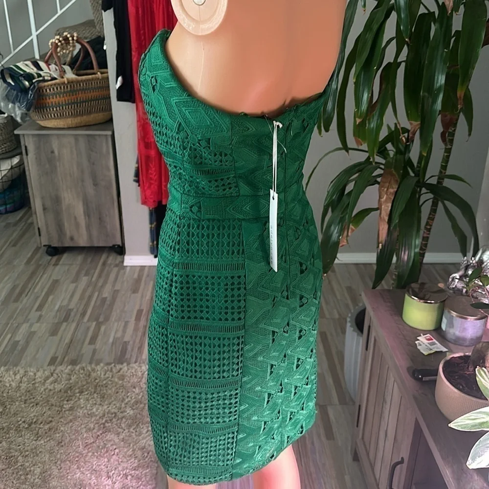 Adelyn Rae Green lace strapless dress - Picture 4 of 7